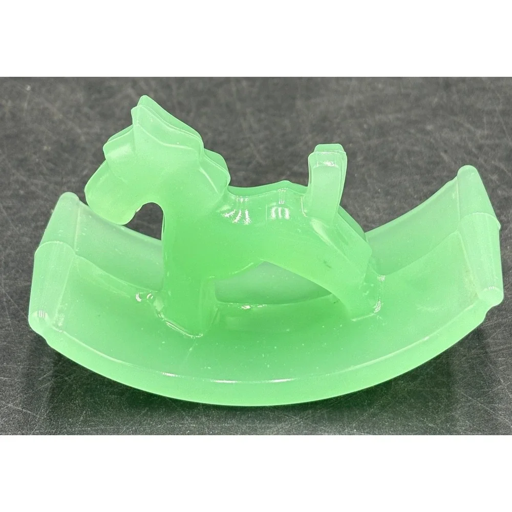 Vtg Mosser Glass Jadeite Scottie Dog Rocking Horse Figurine Ink Blotter No Clips